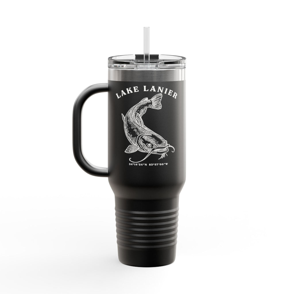 Lake Lanier Insulated Travel Mug, Summer Adventure Cup, Outdoor Coffee Tumbler, Fishing Gift, 40oz Drinkware